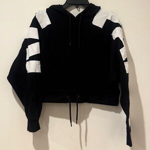 IVY PARK Black Hoodie with White Stripes